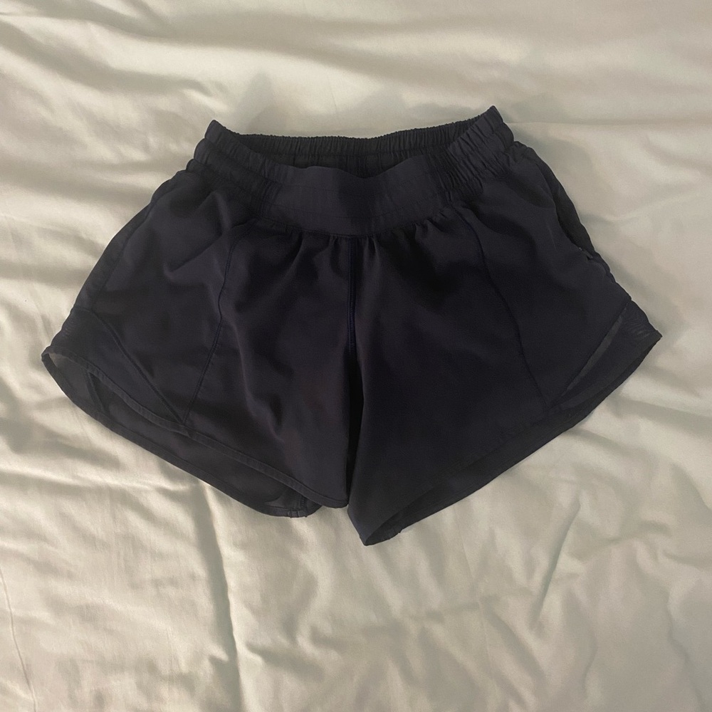 Navy hotty hot lululemon shorts